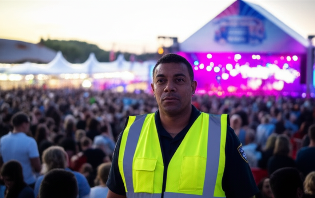 Beveiliger bij festival